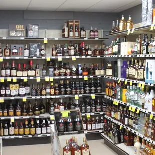 shelves of alcohol
