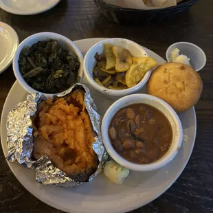 Veggie plate - I had demolished half of the perfectly seasoned and sautéed yellow squash before remembering to take a picture.