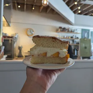 Sponge cake with seasonal fruit