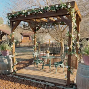 A great place for tea parties, weddings, memorials, birthdays, and more. Coyote Creek has a beautiful pergola to utilize.