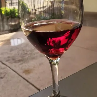 This glass of Pinot Noir exemplifies the quality and variety of the wines on offer at the Coyote Grill.