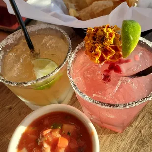 House and Pomegranate margaritas