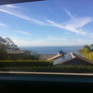 Indoor patio with a view