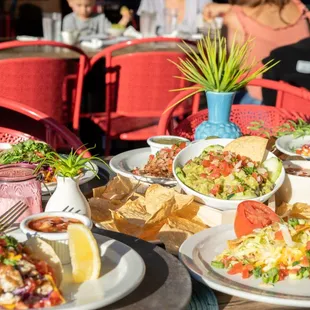 a table full of mexican food