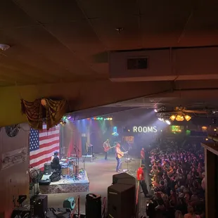 a band performing on stage