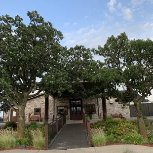 the entrance to the restaurant
