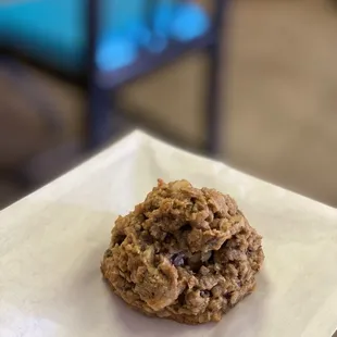 Chocolate walnut oatmeal cookie ($3)