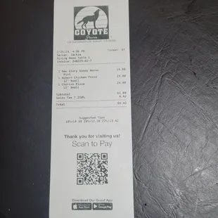 The check, plus, you can scan to pay