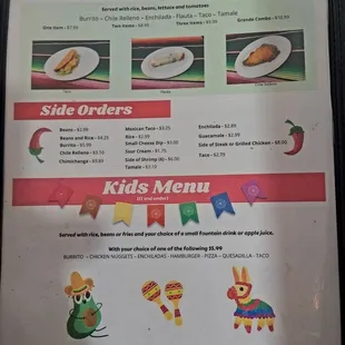 menu