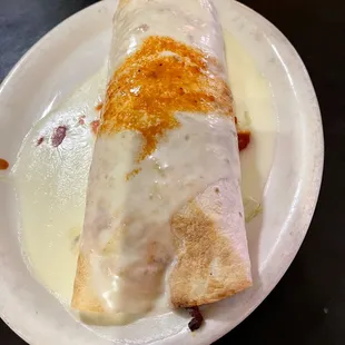 a burrito on a plate