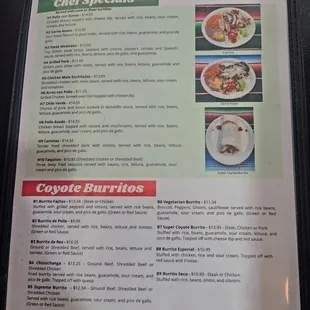 menu