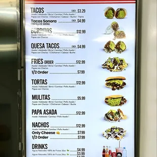 Electric Menu sign
