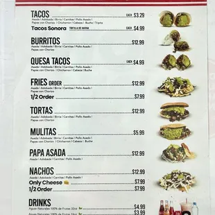 Menu flyer