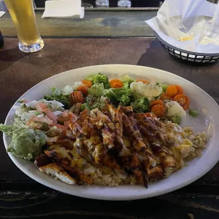 Arroz Con Pollo with mushy vegetables