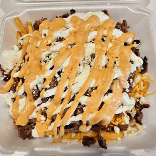 Carne asada fries with chipotle