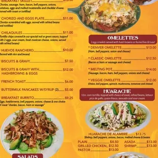 menu, salads