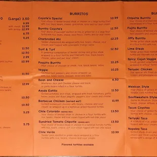 the menu
