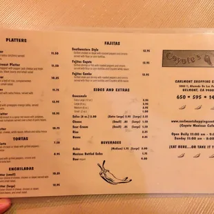 Menu - back