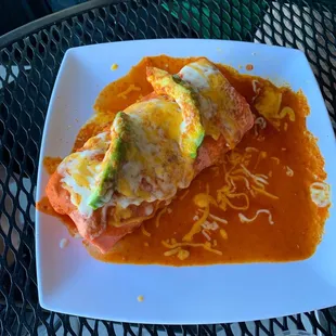 Sundried tortilla with the burrito wet