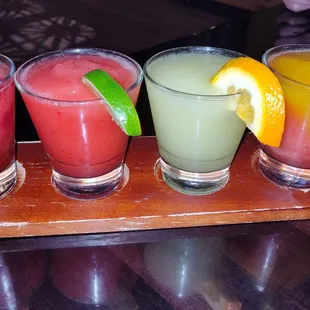 Margarita flight !  Very sweet but yummy!