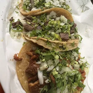 Carne asada steak taco, Al Pastor Taco, Lengua Taco @veefoodlife