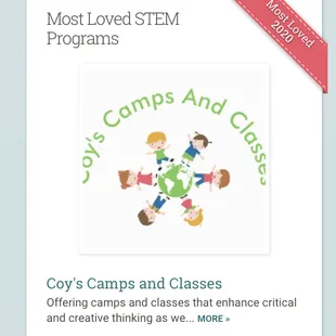 We were voted Most Loved STEM Programs in 2020.