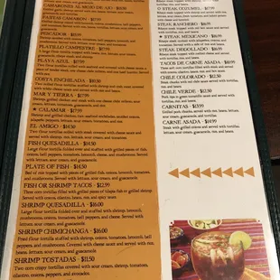 menu