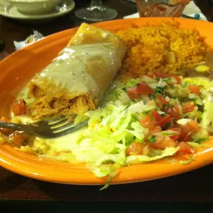 Chicken chimichanga...yum.