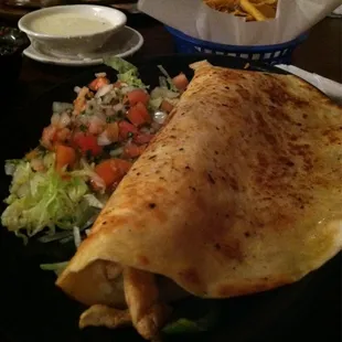 Chicken quesadilla fajitas