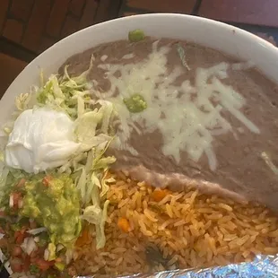 Great classic sides of Mexican beans and rice!