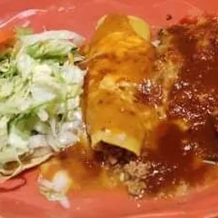 #11 bean tostada, beef enchilada, and Chile relleno. About $9.