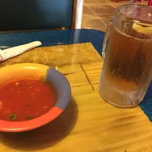 Stock salsa and cold brew.