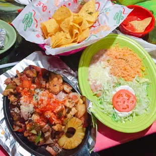 a mexican dish and chips