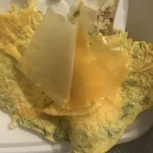 Broccoli cheddar omelette