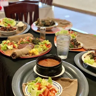 plates of food on a table