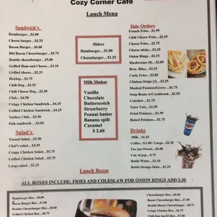 The Menu...and they deliver!