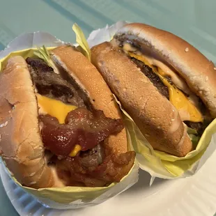Bacon cheese burger &amp; Double cheese burger