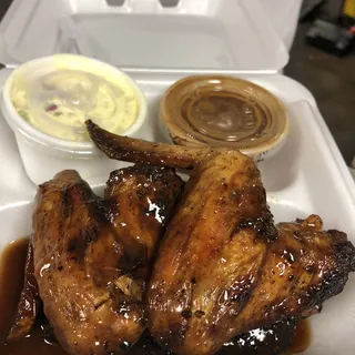 2 Pieces Rib and 2 Pieces Wings Dinner Plate