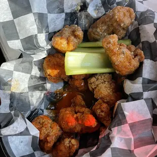 Half Buffalo half garlic Parmesan boneless wings