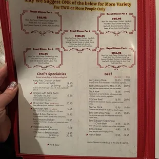 menu