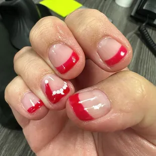 This was what I originally requested on both hands, but she could not do it. so I thought I would make it easier boy was I wrong.