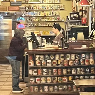 a woman at the counter