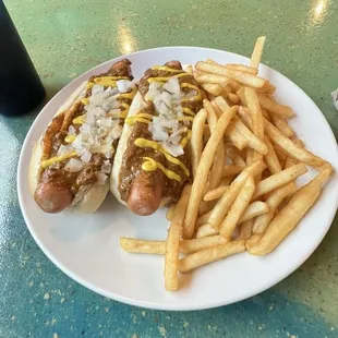 Coney dog daily special with a drink $12