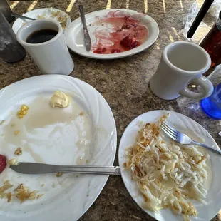 Horrible Hash browns!! Pancake came with a clump of butter