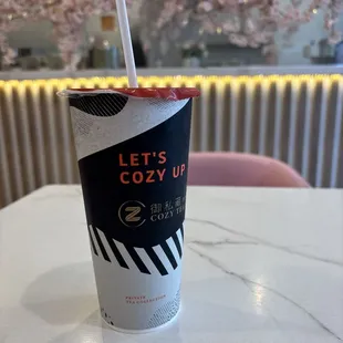 Lavender green milk tea