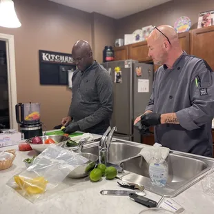 Chopping veggies for salsa