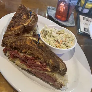 Reuben and homemade coleslaw