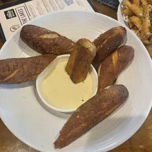 Pretzel stick &amp; queso