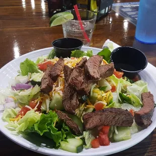 Steak salad.