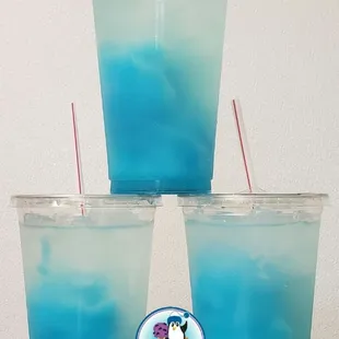 Blue Raspberry Slush Lemonade Homemade in house.